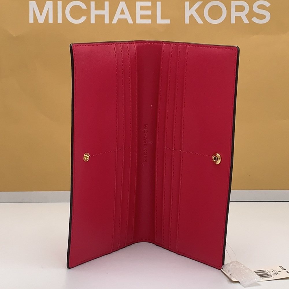 MICHAEL KORS Reed Large
Snap Signature Wallet Electric Pink color - Picture 5 of 12
